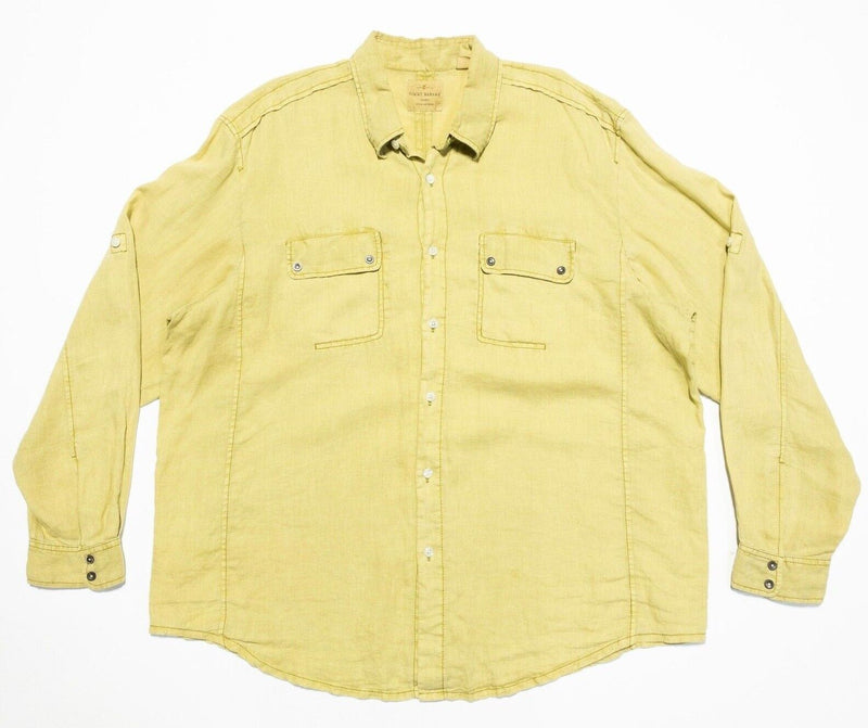 Tommy Bahama Linen Shirt 2XL Men's Lime Green Button-Up Beach Vacation