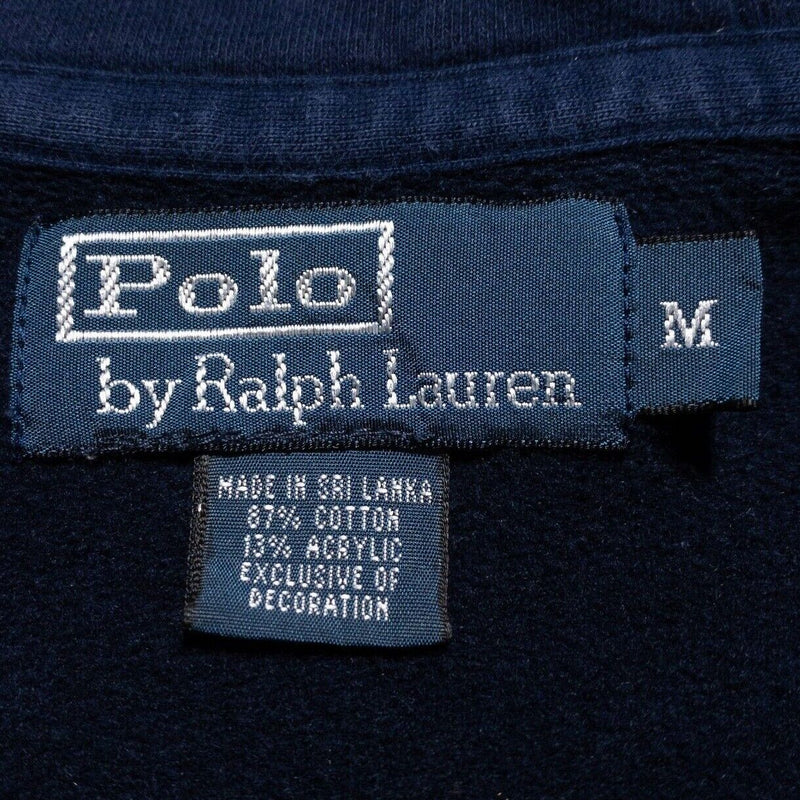 Polo Ralph Lauren Sweater Men's Medium Cowl Neck Pullover Navy Blue Preppy