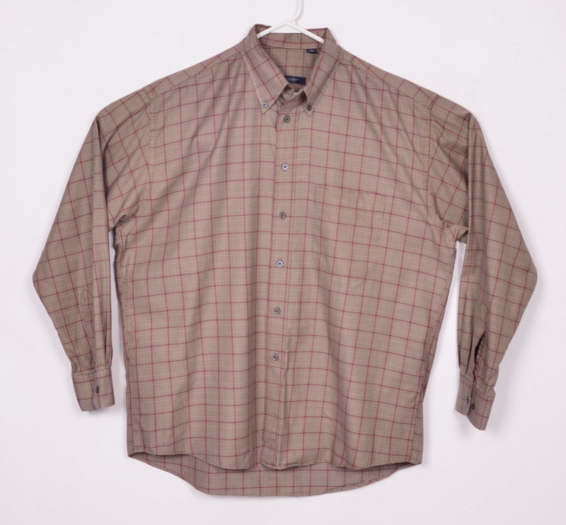 Vtg Burberry London Men's Sz Large Nova Check Plaid Long Sleeve Button Shirt
