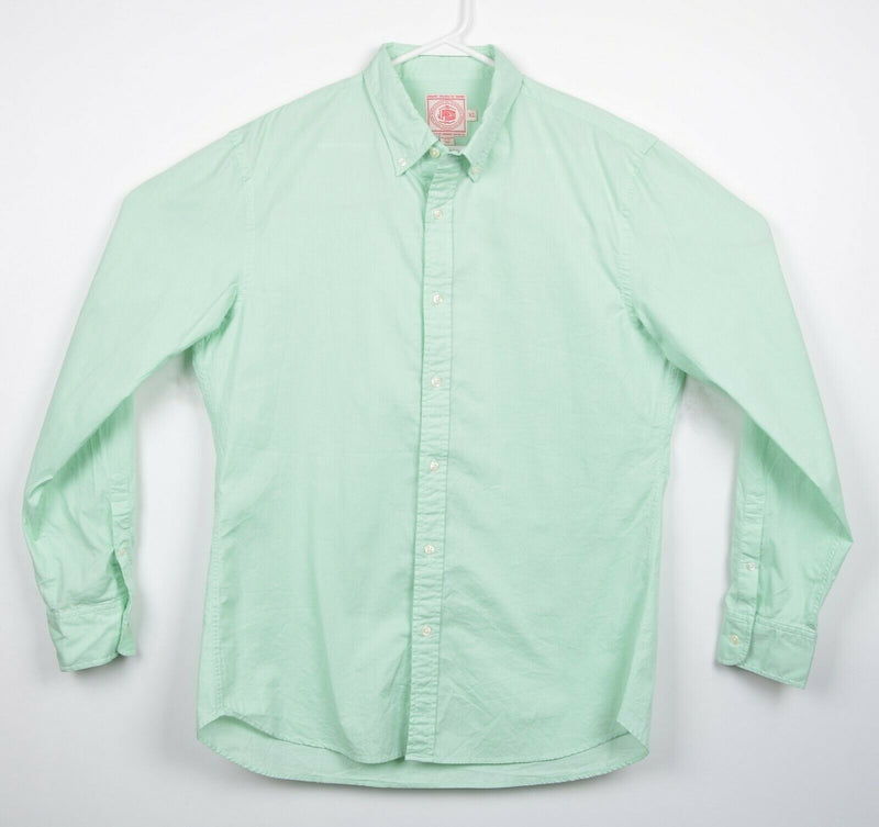 J.Press Men's XL Solid Mint Green Long Sleeve Casual Button-Down Shirt
