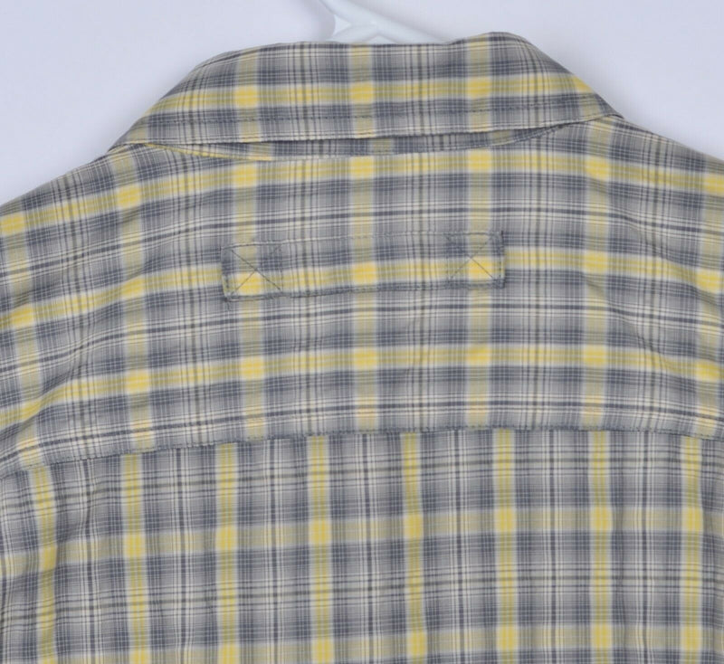 Duluth Trading Co Men's XL Gray Yellow Plaid Nylon Poly Armachillo Action Shirt