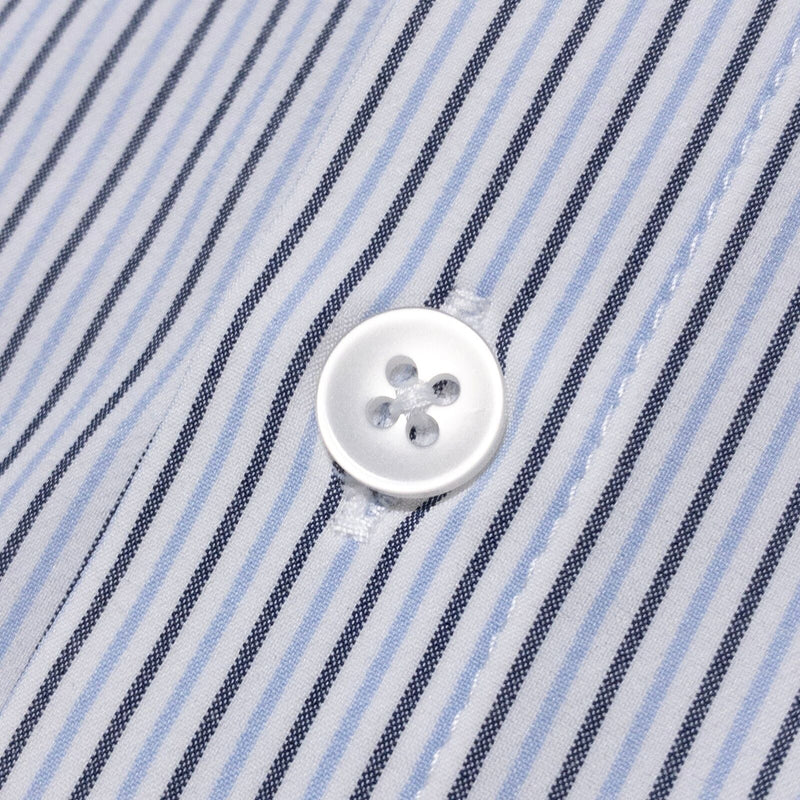 Mizzen+Main Shirt Men's XL Leeward Collection Button-Down Blue Striped Wicking