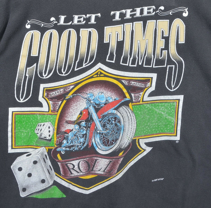Vintage 90s Harley-Davidson Men's Sz XL Let The Good Times Role Biker T-Shirt
