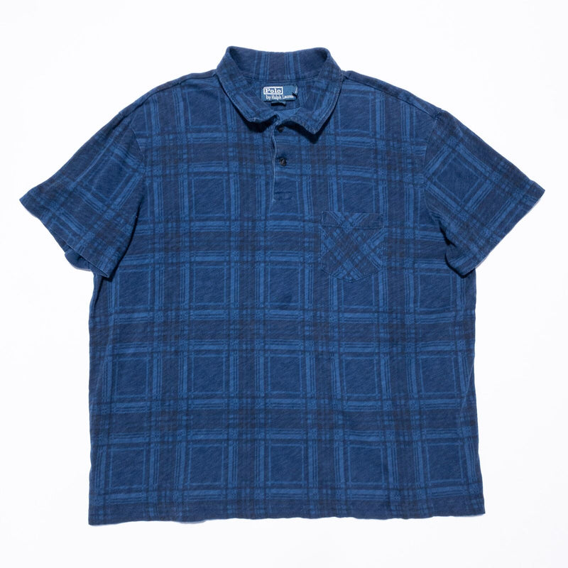 Polo Ralph Lauren Polo XL Men's Shirt Indigo Blue Geometric Short Sleeve Preppy