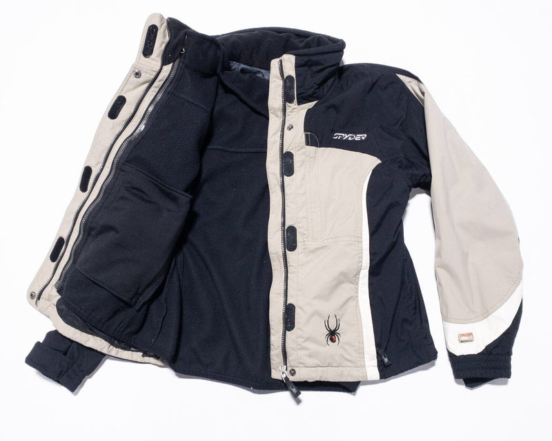 Spyder Ski Jacket Women's 6 Cream Removable Fleece Lining 3-in-1 Full Zip AXYS