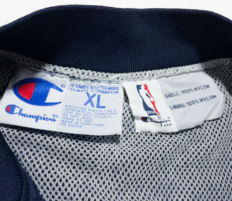 Indiana Pacers Men's XL Champion NBA Navy Blue Full Zip Snap Warmup Jacket