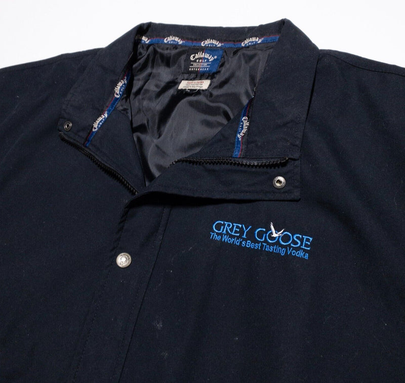 Grey Goose Vodka Jacket Men's XL Callaway Golf Full Zip Snap Black Sueded