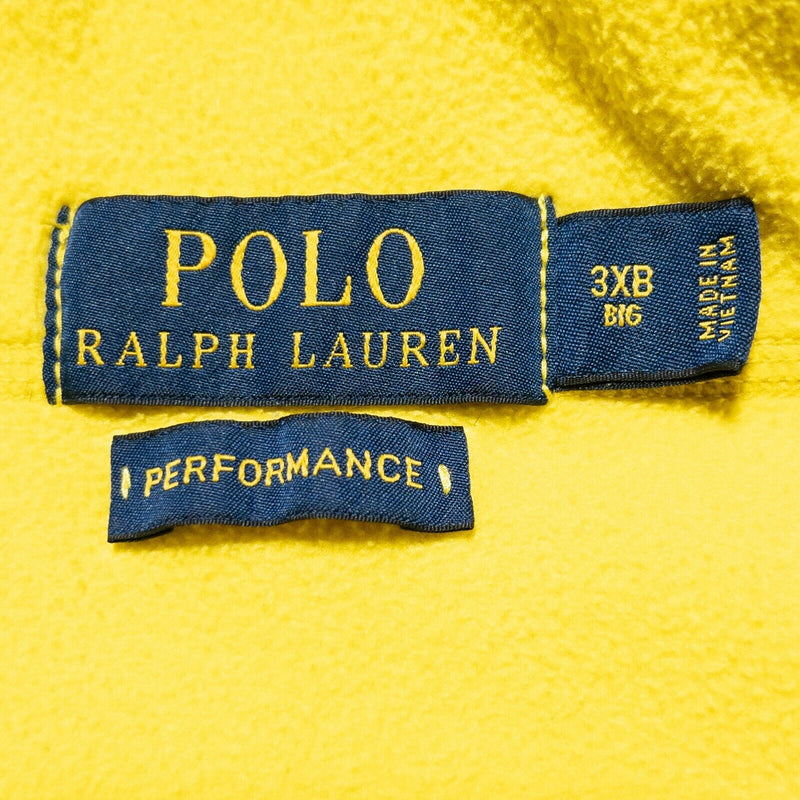 Polo Ralph Lauren Performance Men's 3XB (3XL Big) Yellow Fleece 1/4 Zip Jacket