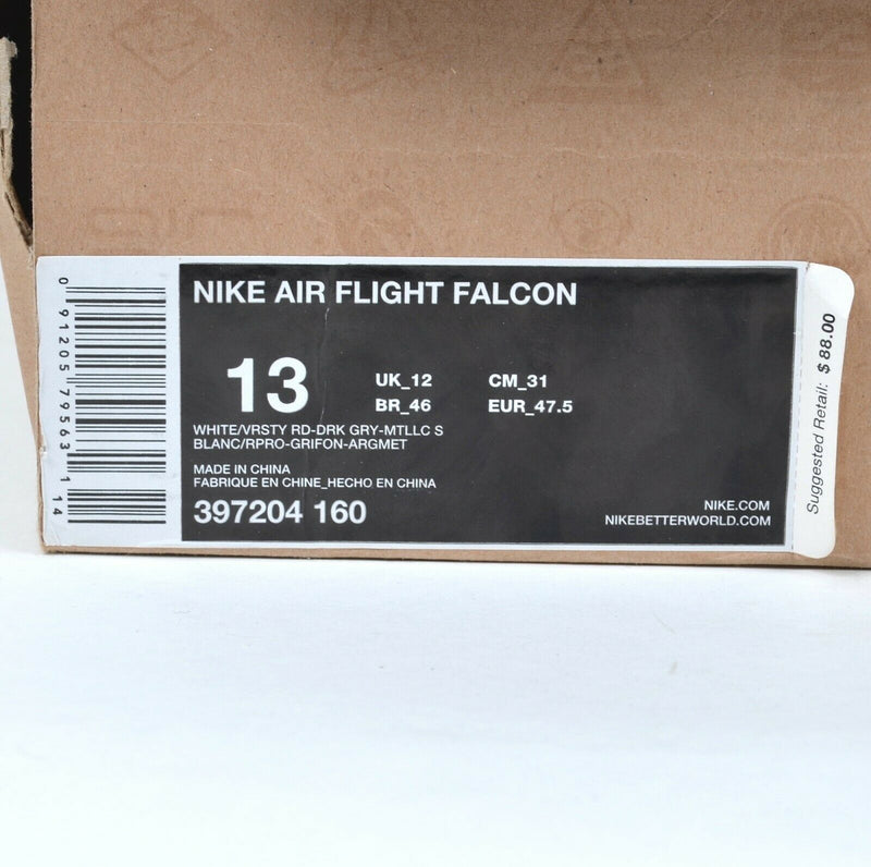 Nike Air Flight Falcon Men's 13 Swoosh Basketball Shoes Red/White 397204-160