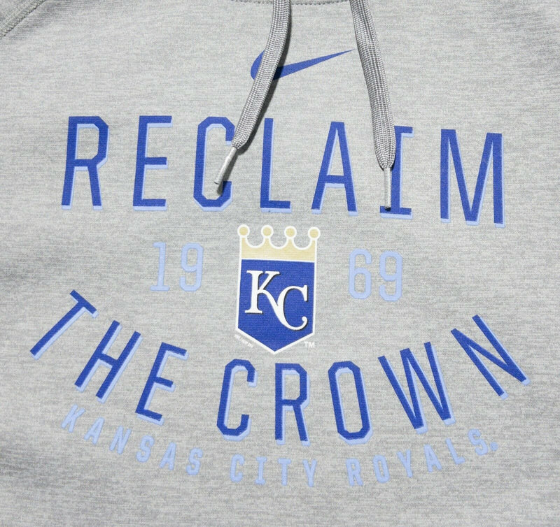 Kansas City Royals Men's Large Nike Reclaim the Crown Gray Hooded Sweatshirt