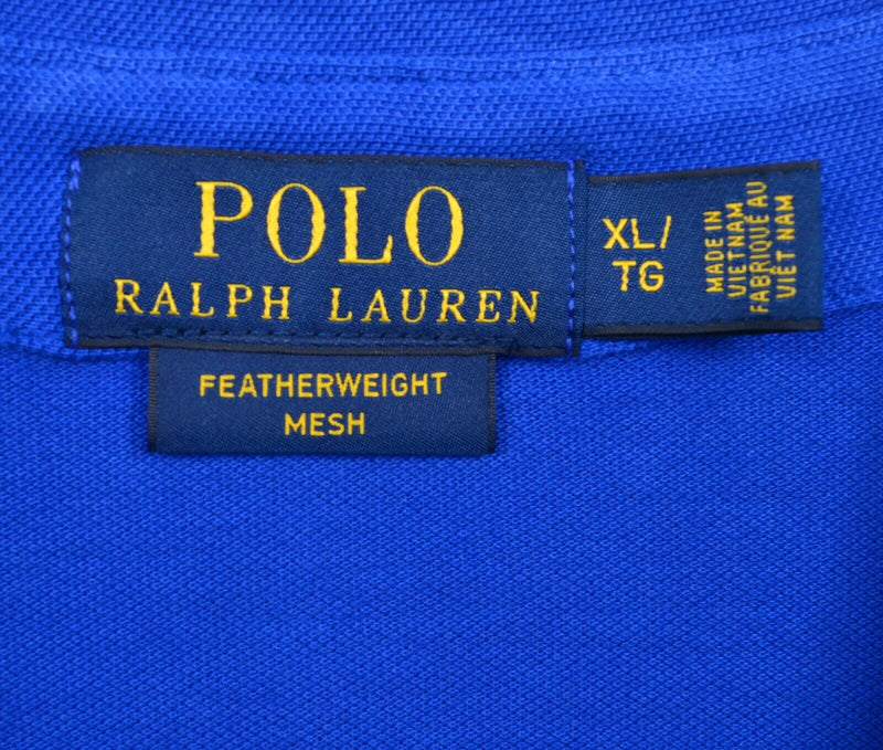 Polo Ralph Lauren Men XL Featherweight Mesh Solid Royal Blue Polo Shirt