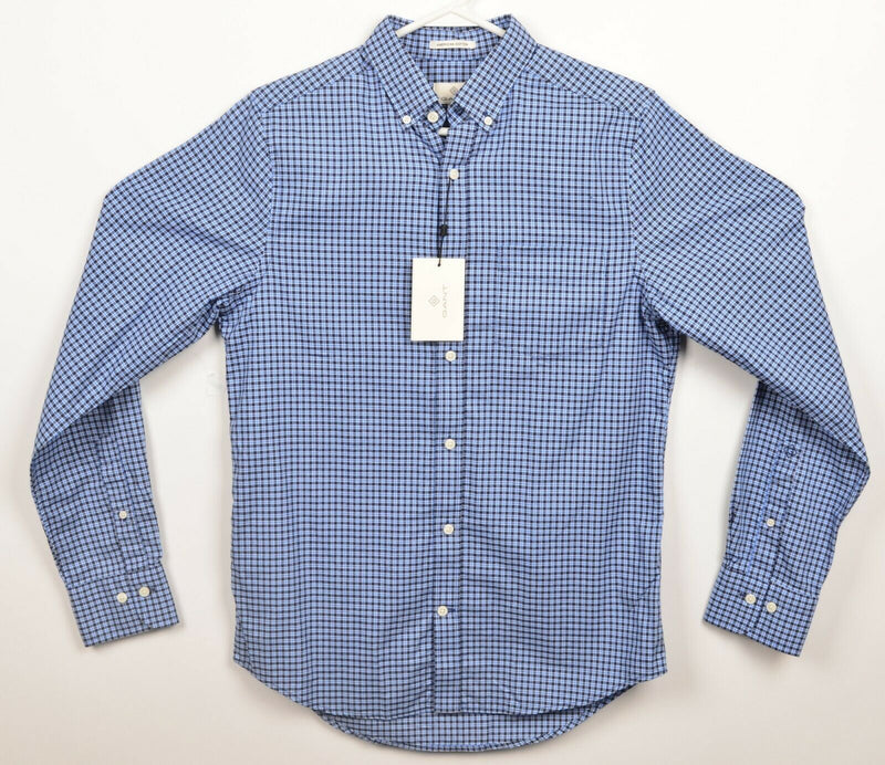 GANT Men's Small Blue Navy Check American Cotton Fitted Button-Down Shirt