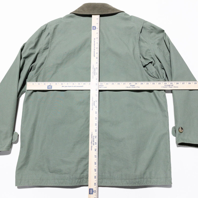 Land End Chore Jacket Mens Large Field Coat Barn Flannel Lined Green Canvas