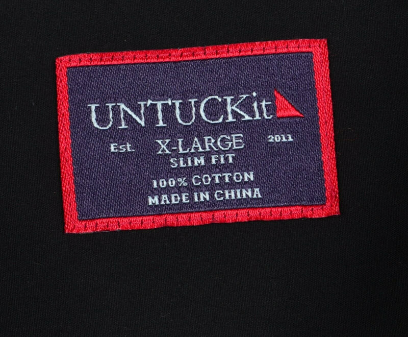 UNTUCKit Men's XL Slim Fit Solid Black Long Sleeve Button-Front Shirt
