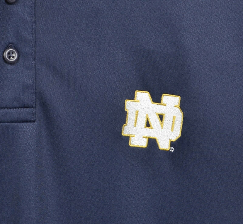 Notre Dame Men's Large Loose Under Armour HeatGear Navy Blue Polo Shirt