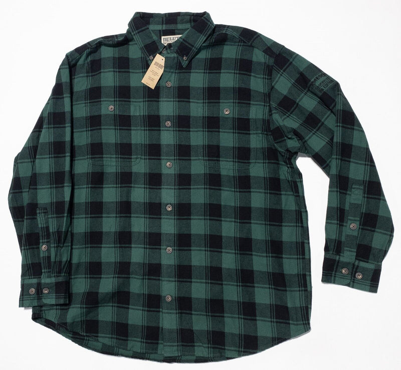 Duluth Trading Flannel Shirt XL Men Free Swingin Jameson Green Plaid Long Sleeve