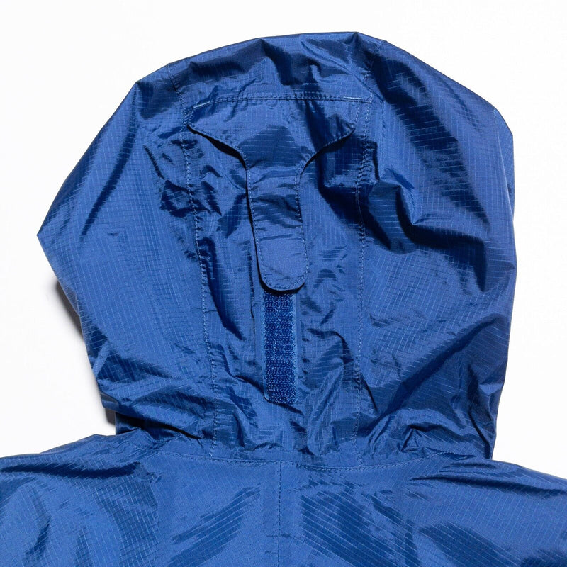 L.L. Bean Rain Jacket Women's 1X Full Zip Hooded Lightweight Blue Outdoor