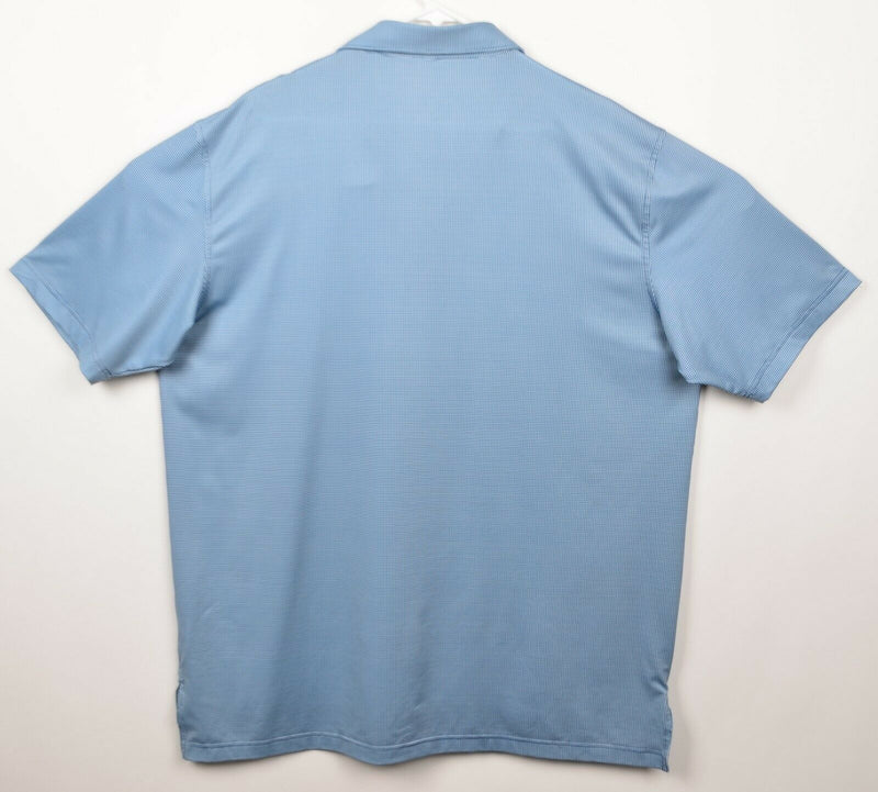 Peter Millar Men's Sz XL? Summer Comfort Blue Houndstooth Plaid Golf Polo Shirt