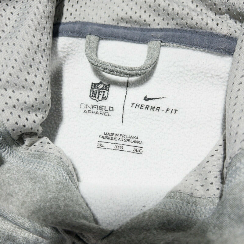 Miami Dolphins Men's 3XL NFL On Field Gray Nike Therma-Fit Hoodie Sweatshirt