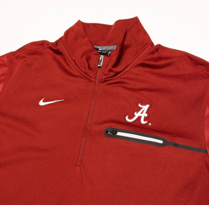 Alabama Crimson Tide Jacket Men's Large Nike 1/4 Zip Pullover Red Team Issue