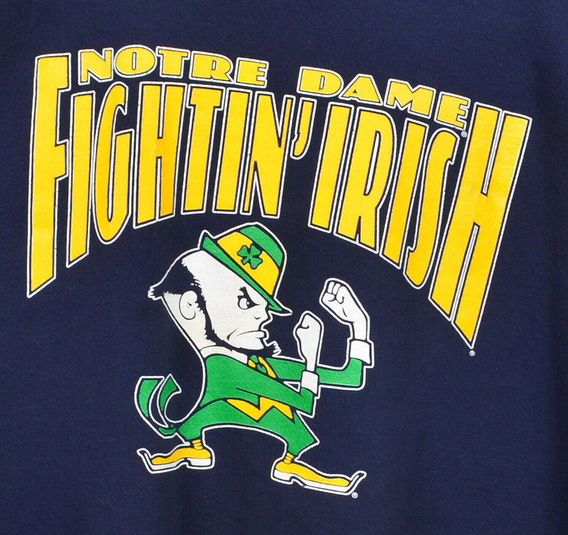 Vtg 90s Notre Dame Men's Sz XL Fightin' Irish Navy Blue Graphic 50/50 Sweatshirt