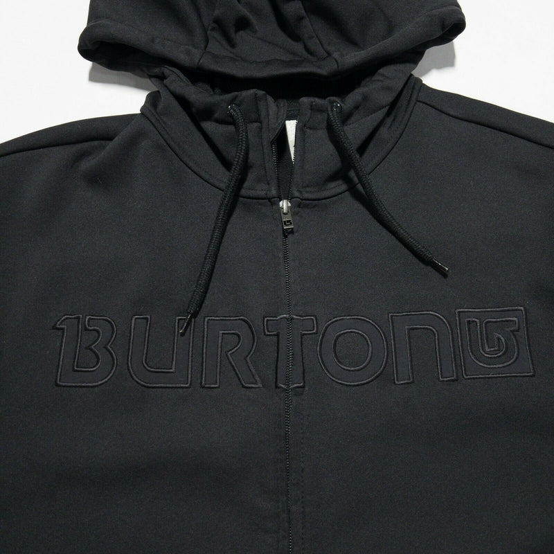 Burton DryRide Men's Large Solid Black Logo Fleece Lined Full Zip Hoodie Jacket