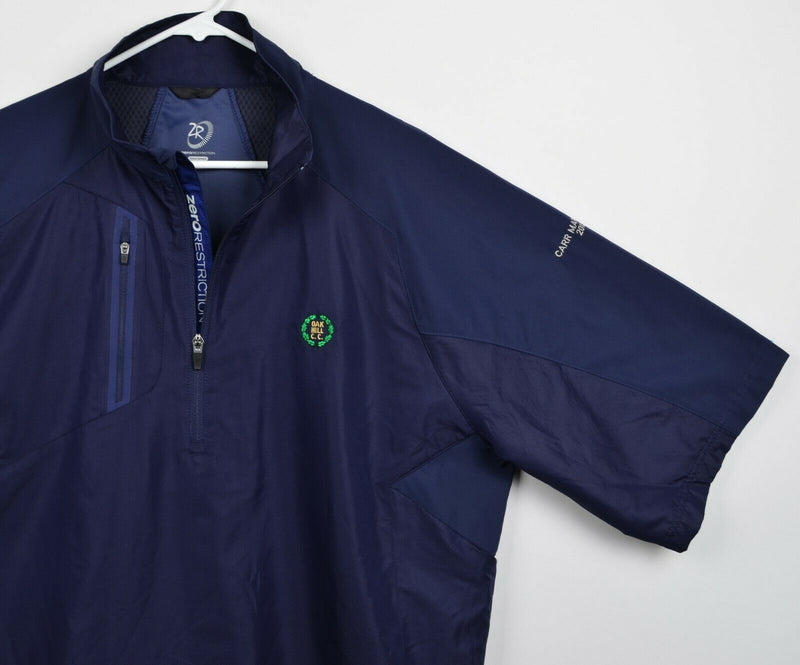 Zero Restriction Men's Large Tour Series Navy Blue Half Zip Windshirt Jacket