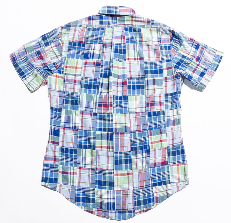 Brooks Brothers Patchwork Shirt Men's Medium Colorful Plaid Button-Down Preppy