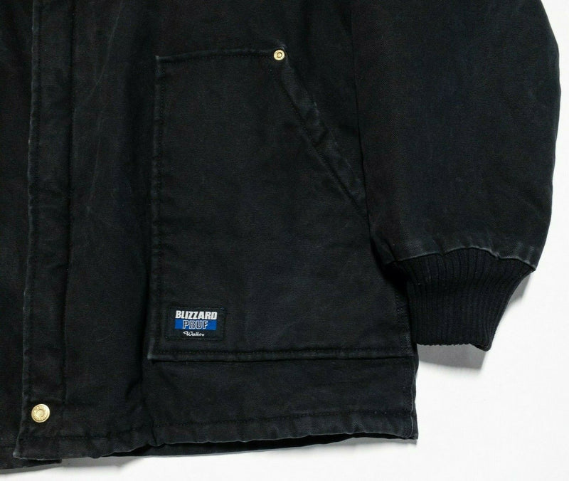 Blizzard Pruf Walls Jacket Canvas Quilt-Lined Insulated Black Work Men's Large