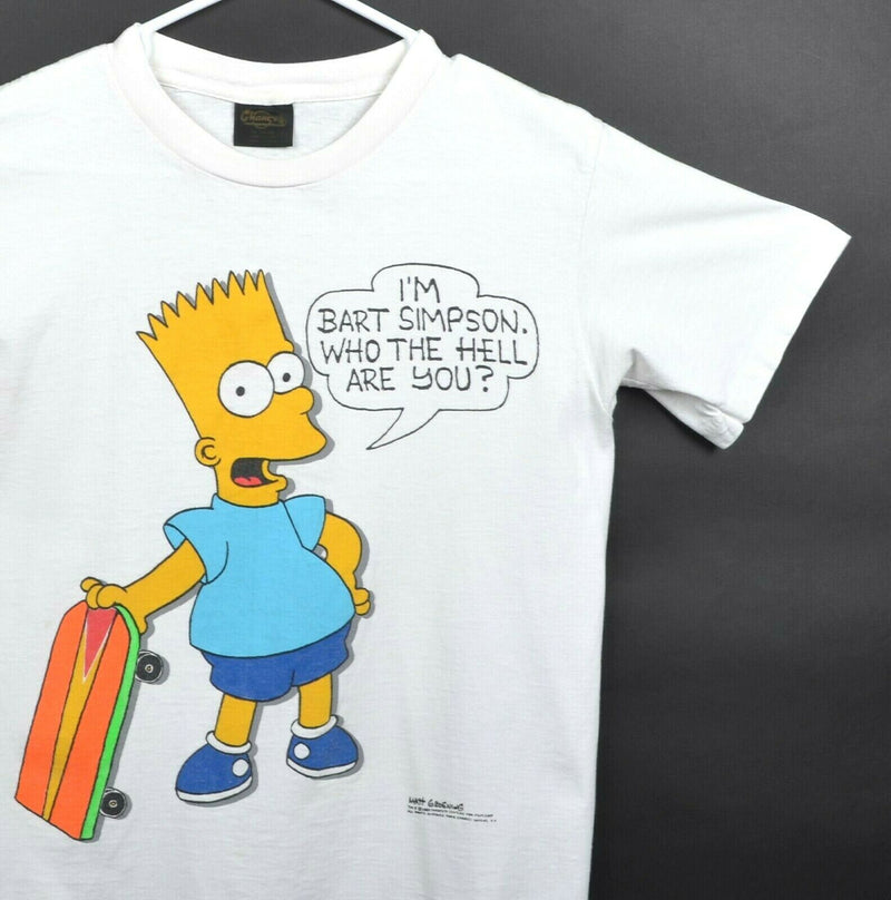 Vtg 1989 Simpsons Men Medium Bart Simpson Who The Hell Are You? Graphic T-Shirt