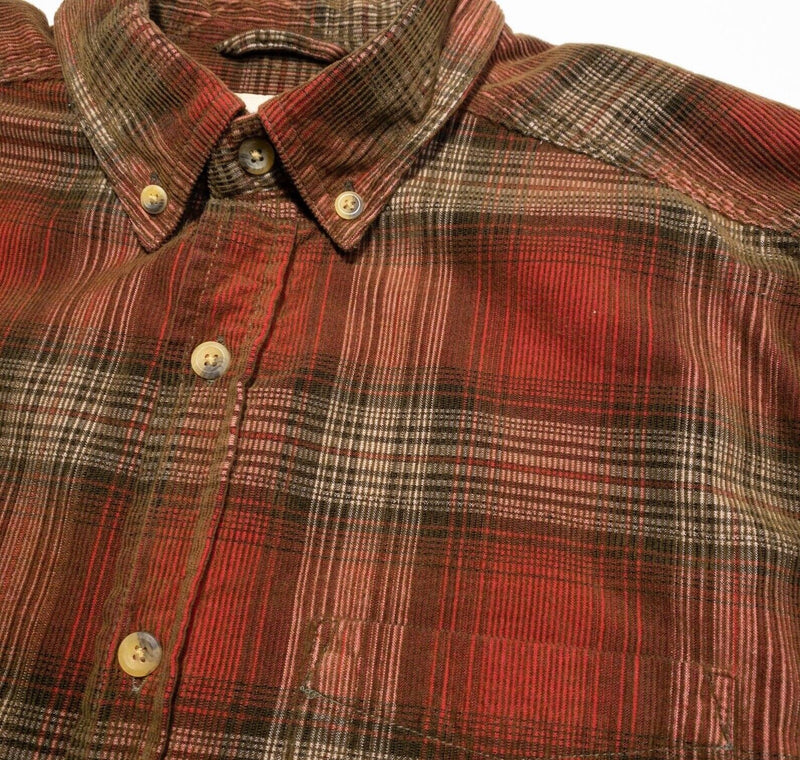 Territory Ahead Corduroy Shirt Medium Men's Red Plaid Long Sleeve Flannel 90s