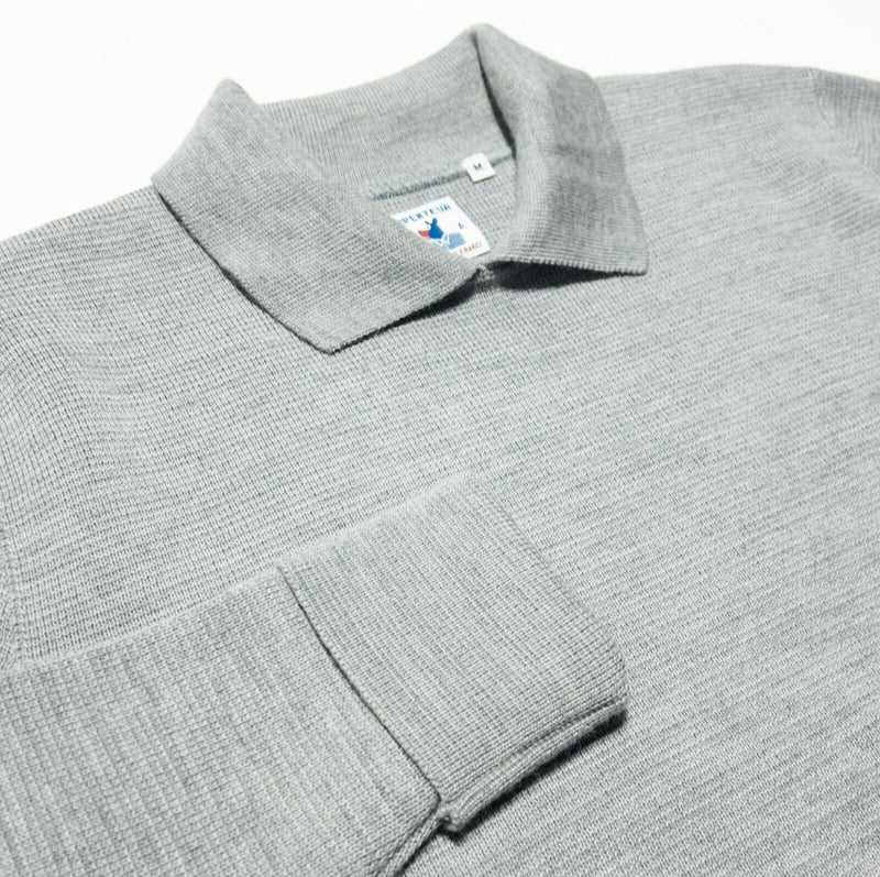 Arpenteur Heavy Wool Collared Pullover Sweater Gray Made in France Men's Medium