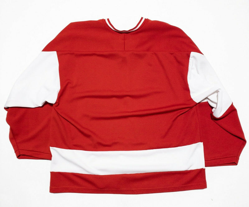 Wisconsin Badgers Hockey Jersey Men's Large WCHA Koronis Red Diagonal Mesh