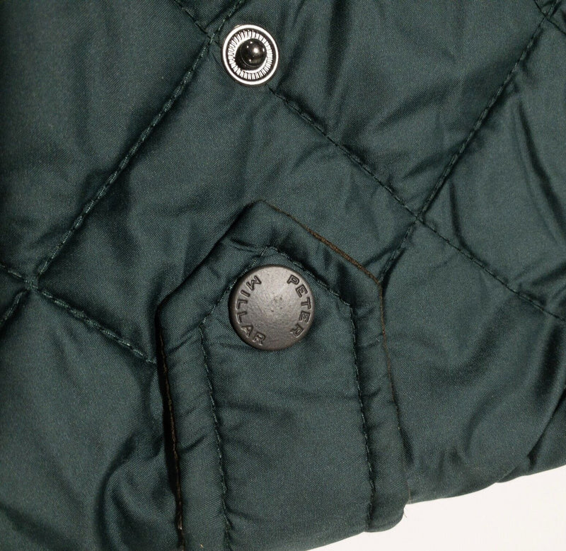 Peter Millar Vest Men's XL Quilted Full Zip Fleece Lined Green Crown Sport