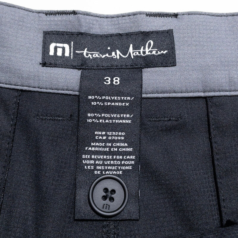 Travis Mathew Golf Shorts Mens 38 Solid Black Starnes Stretch Performance 1MQ081