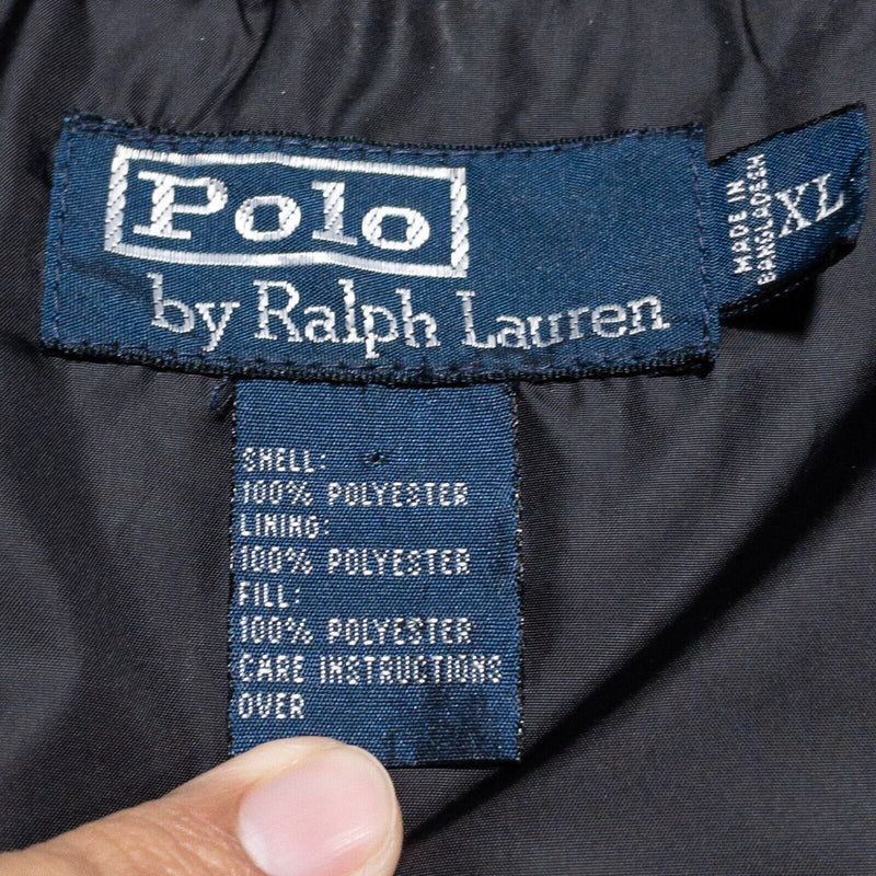 Polo Ralph Lauren Jacket Men's XL Insulated RL 67 Full Zip Snap Solid Black