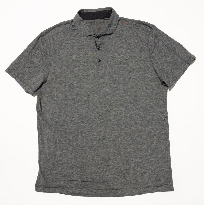 Lululemon Polo Shirt Men's Fits XL/2XL Heather Gray Metal Vent Tech Wicking