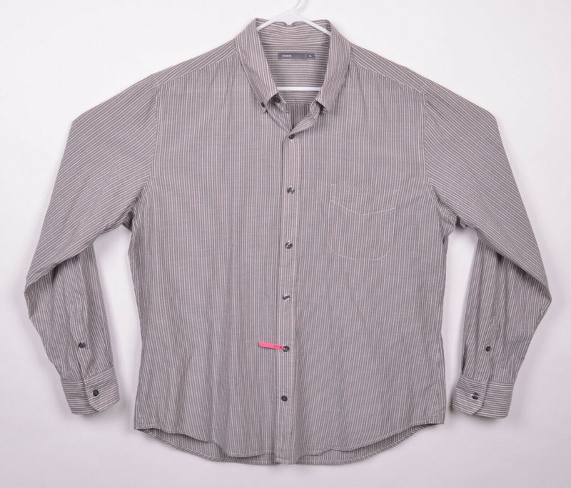 VINCE. Men's Sz XL Gray Striped Button Down Long Sleeve Shirt
