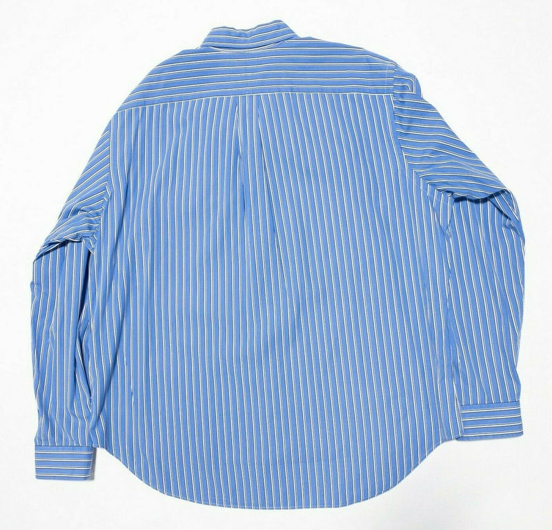 Polo Ralph Lauren Men's XXL 2XL Classic Fit Long Sleeve Button-Down Blue Striped