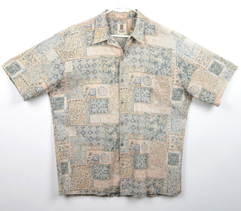 Tori Richard Men's Sz XL Geometric Paisley Cotton Lawn Hawaiian Shirt