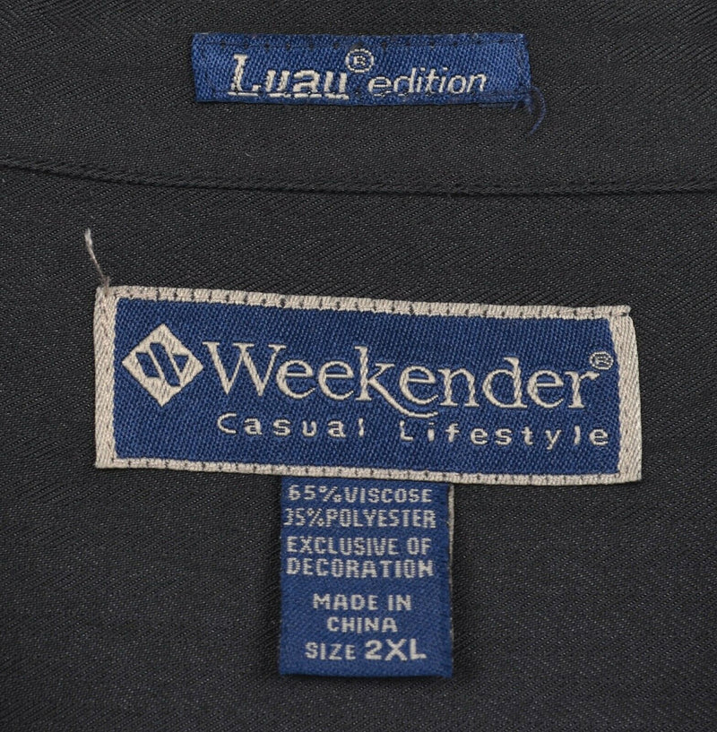 Weekender Men's Sz 2XL Royal Flush Back Embroidered Cigar Cards Hawaiian Shirt