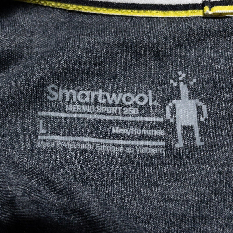 Smartwool Merino 250 Base Layer Men's Large Pullover 1/4 Zip Sweater Gray