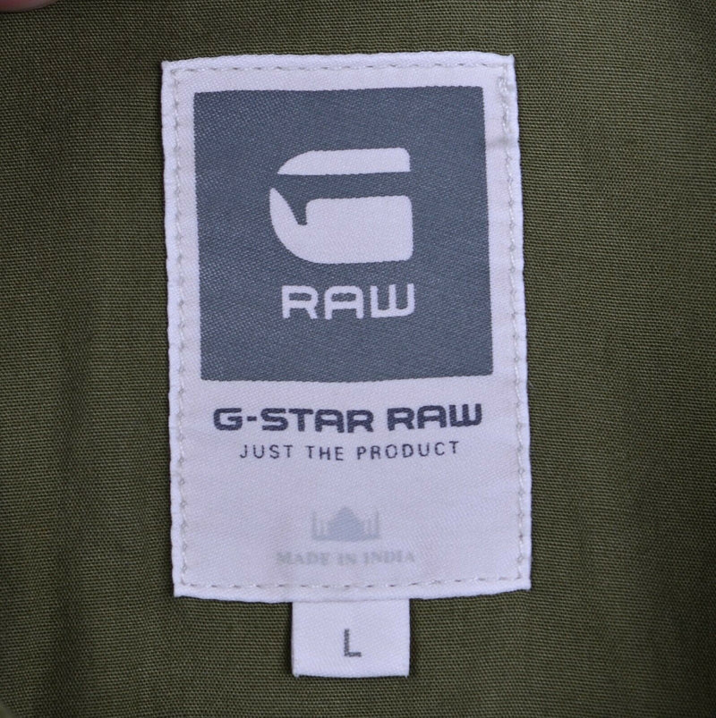 G-Star Raw Men's Sz Large Army Green Long Sleeve Rayton Shirt NWT