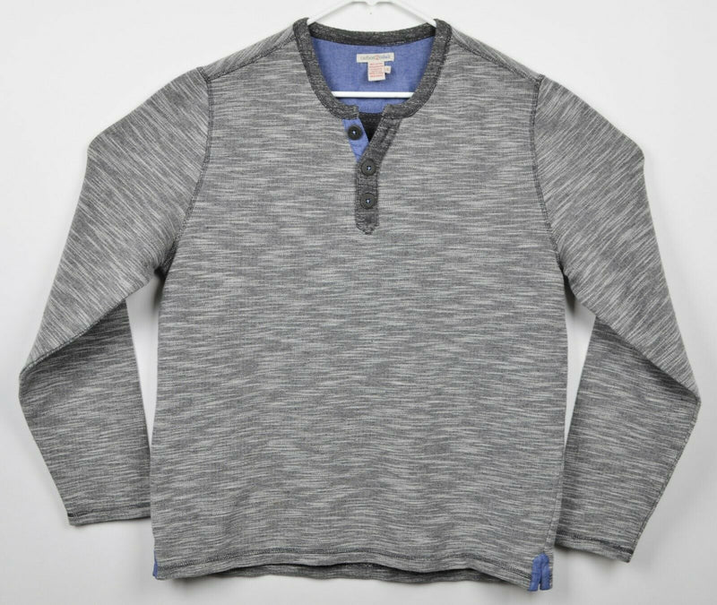 Carbon 2 Cobalt Men's Sz Large Henley Collar Heather Gray Cotton Poly Sweater