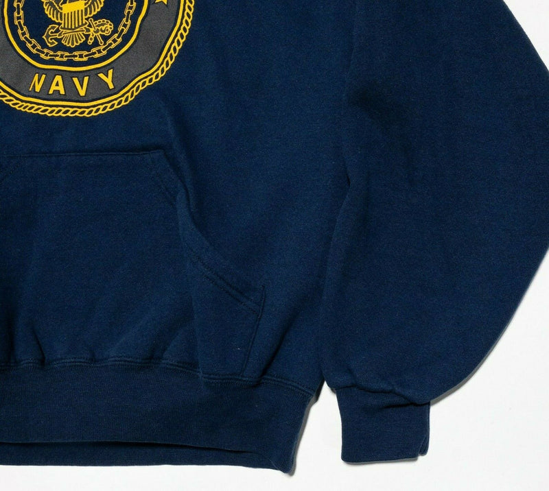 United States Navy Soffe Hoodie Vintage 90s USA Pullover Navy Blue Men's Large