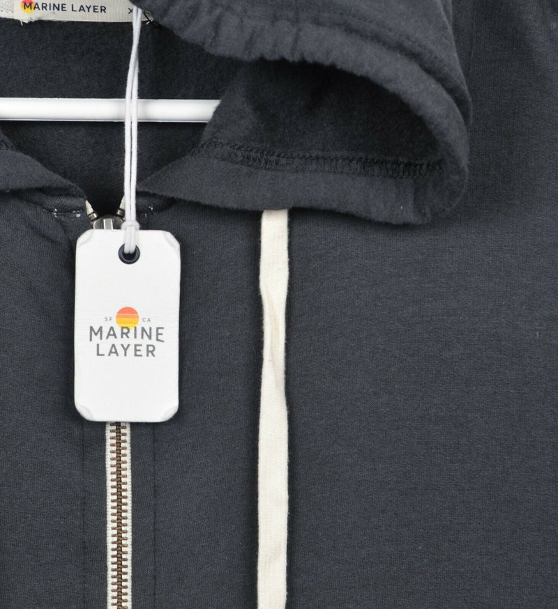 Marine Layer Men’s 2XL Heather Gray Full Zip Soft Comfy Hooded Sweatshirt