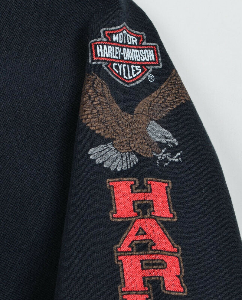 Vintage 90s Harley-Davidson Men's Medium? Eagle Sleeves Made in USA Sweatshirt