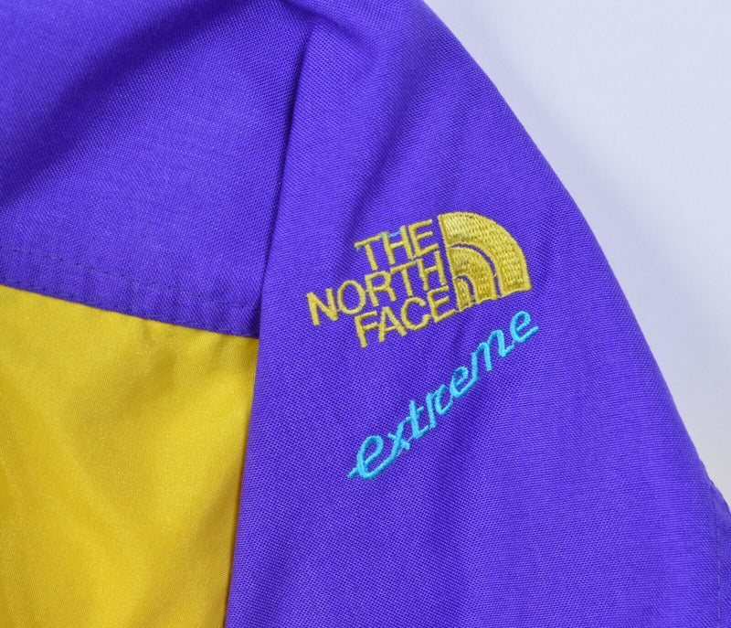 Vtg 90s North Face Extreme Men's Sz Medium Yellow Colorblock Hooded Ski Jacket