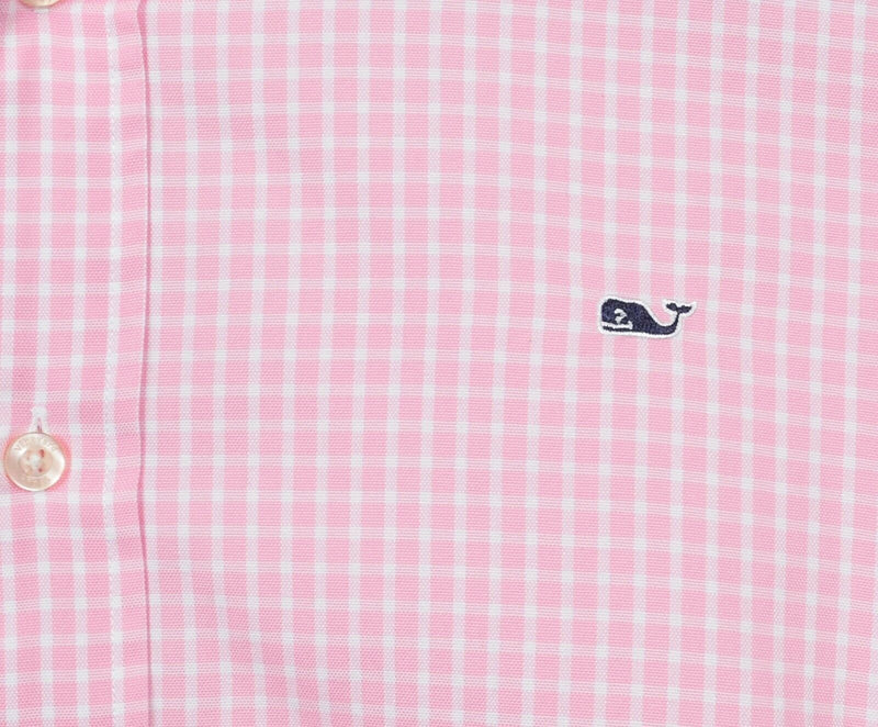 Vineyard Vines Men's XL Pink White Plaid "Whale Shirt" Button-Down Shirt