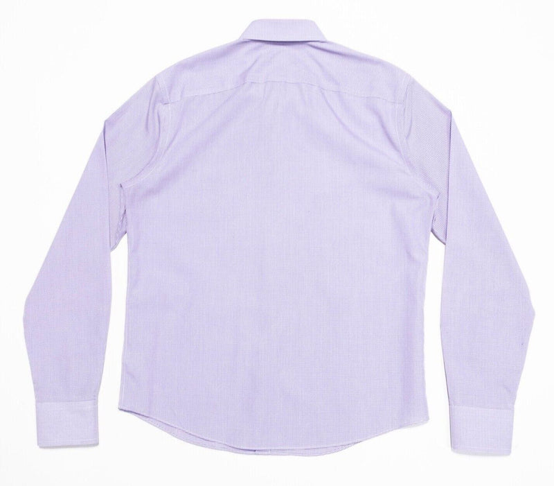 UNTUCKit Medium Slim Fit Men's Shirt Purple Micro-Check Wrinkle Free Long Sleeve